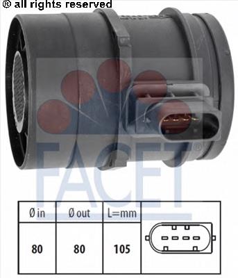 13628509724 Mercedes Sensor de fluxo (consumo) de ar, medidor de consumo M.A.F. - (Mass Airflow)