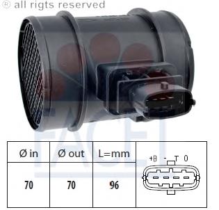 206969 Hans Pries (Topran) Sensor de fluxo (consumo) de ar, medidor de consumo M.A.F. - (Mass Airflow)