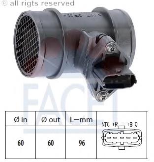 Sensor de fluxo (consumo) de ar, medidor de consumo M.A.F. - (Mass Airflow) Facet 101038 preço, a partir de 40,72 USD