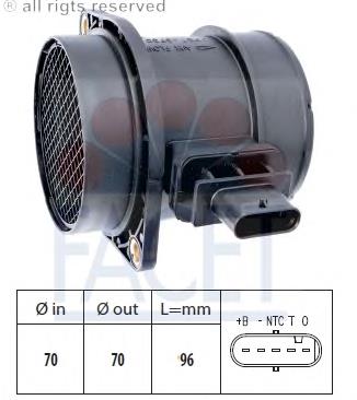 Sensor de fluxo (consumo) de ar, medidor de consumo M.A.F. - (Mass Airflow) Facet 101372 preço, a partir de 56,05 USD