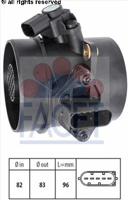 8ET009149421 HELLA Sensor de fluxo (consumo) de ar, medidor de consumo M.A.F. - (Mass Airflow)