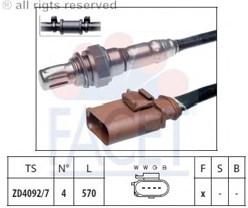 99061818801 Vika Sonda lambda, sensor de oxigênio até o catalisador