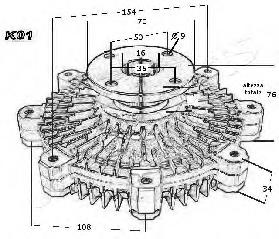 Acoplamento viscoso de ventilador de esfriamento VCK01 Japan Parts