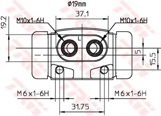 Cilindro traseiro do freio de rodas de trabalho Japan Parts CS589