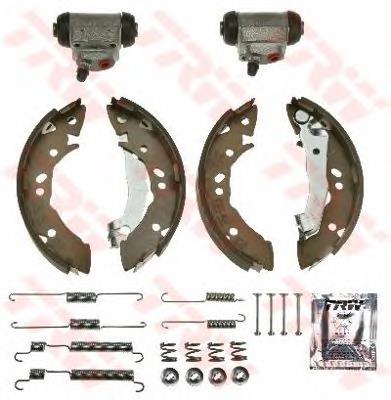 BK2607 TRW Sapatas do freio traseiras de tambor, montadas com cilindros, kit