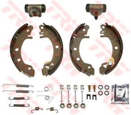 BK1641 TRW Sapatas do freio traseiras de tambor, montadas com cilindros, kit