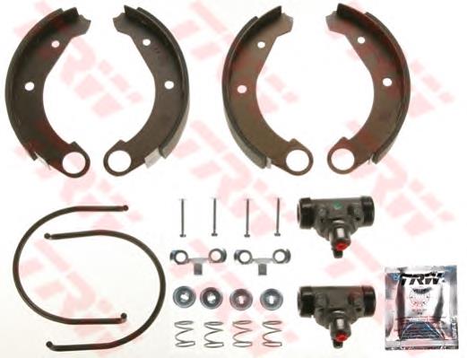 BK1110 TRW Sapatas do freio traseiras de tambor, montadas com cilindros, kit
