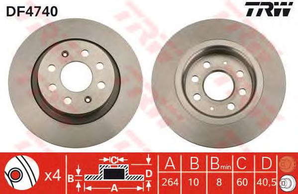 Disco do freio traseiro 95526493 Opel