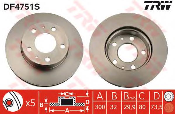 Disco do freio dianteiro TRW DF4751S preço, a partir de 70,64 USD