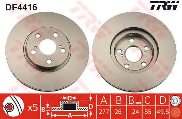 Compre 43512YZZAG Toyota Disco do freio dianteiro