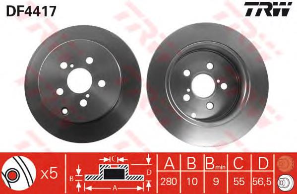 Disco do freio traseiro TRW DF4417 preço, a partir de 42,98 USD