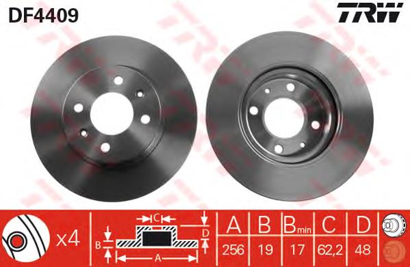 Disco do freio dianteiro TRW DF4409 preço, a partir de 34,61 USD