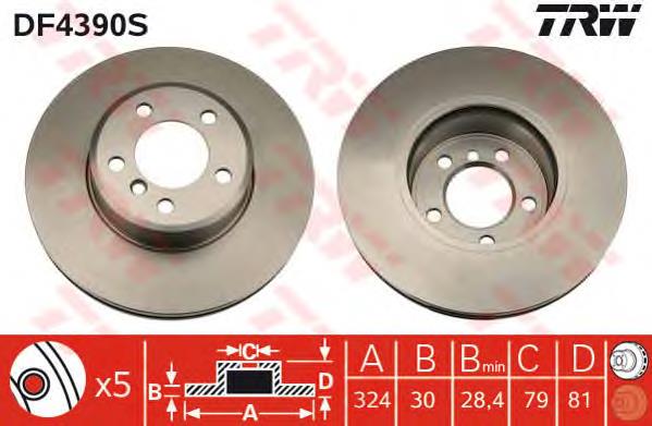 Disco do freio dianteiro 34116864049 BMW