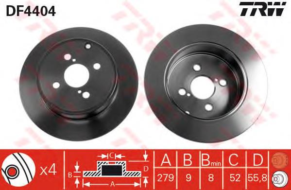 Disco do freio traseiro TRW DF4404 preço, a partir de 43,89 USD
