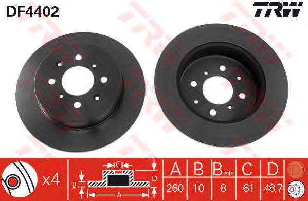 Disco do freio traseiro TRW DF4402 preço, a partir de 41,52 USD