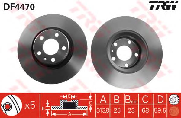 Disco do freio dianteiro TRW DF4470 preço, a partir de 71,45 USD