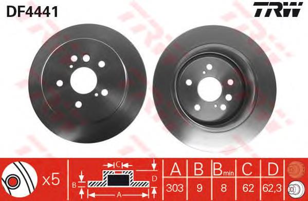 Disco do freio traseiro TRW DF4441 preço, a partir de 48,94 USD