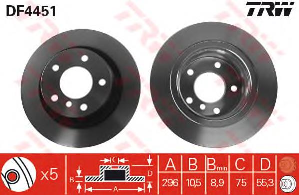 Disco do freio traseiro TRW DF4451 preço, a partir de 35,90 USD