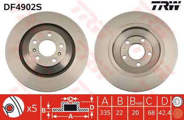 Disco do freio traseiro TRW DF4902S preço, a partir de 87,98 USD
