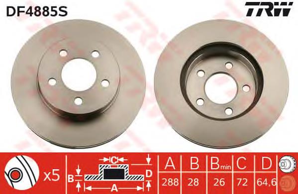 Compre 52128247AA Chrysler Disco do freio dianteiro
