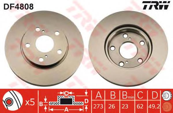 Disco do freio dianteiro TRW DF4808 preço, a partir de 45,03 USD