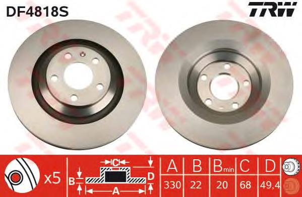 Disco do freio traseiro TRW DF4818S preço, a partir de 62,25 USD