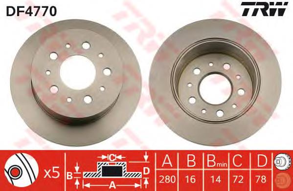Disco do freio traseiro 1673602180 Peugeot/Citroen