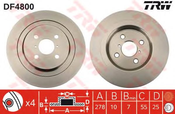 Disco do freio traseiro TRW DF4800 preço, a partir de 37,30 USD