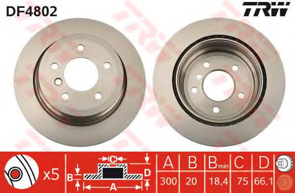 Disco do freio traseiro 34216764653 BMW