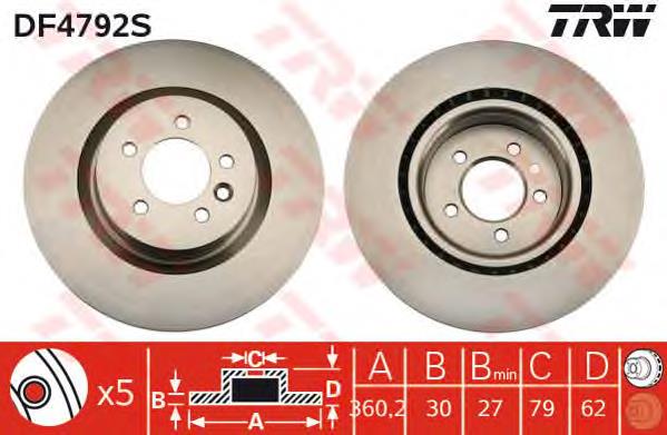 Disco do freio dianteiro TRW DF4792S preço, a partir de 89,83 USD