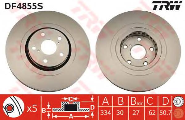 Disco do freio dianteiro TRW DF4855S preço, a partir de 90,46 USD
