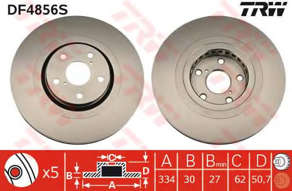 Disco do freio dianteiro TRW DF4856S preço, a partir de 83,52 USD