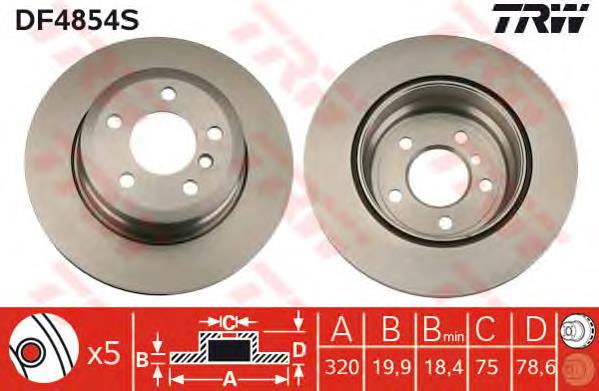 Disco do freio traseiro TRW DF4854S preço, a partir de 67,70 USD