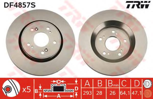 Disco do freio dianteiro TRW DF4857S preço, a partir de 62,47 USD