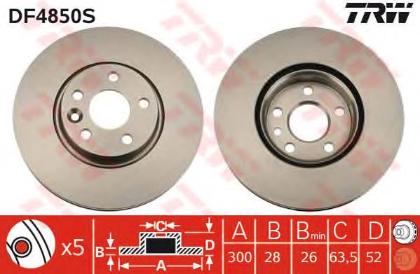 Disco do freio dianteiro TRW DF4850S preço, a partir de 59,54 USD