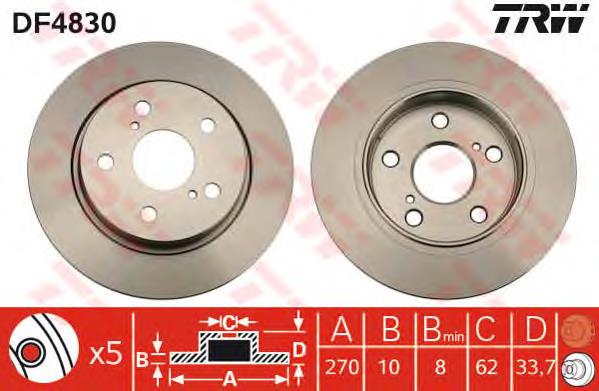 Disco do freio traseiro TRW DF4830 preço, a partir de 30,93 USD