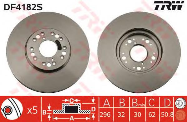 Compre DF4182S TRW Disco do freio dianteiro