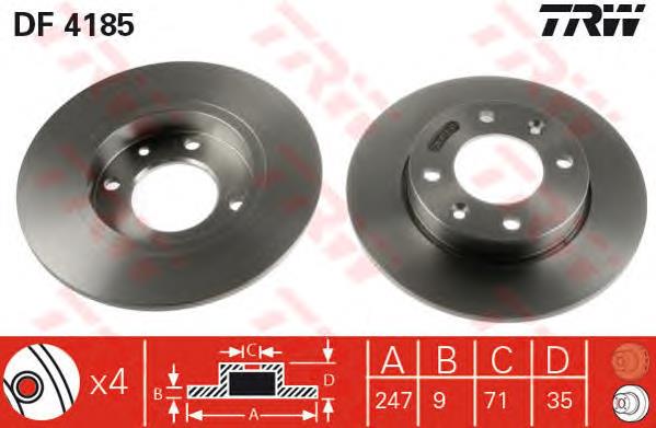 Disco do freio traseiro ADP154317 Blue Print