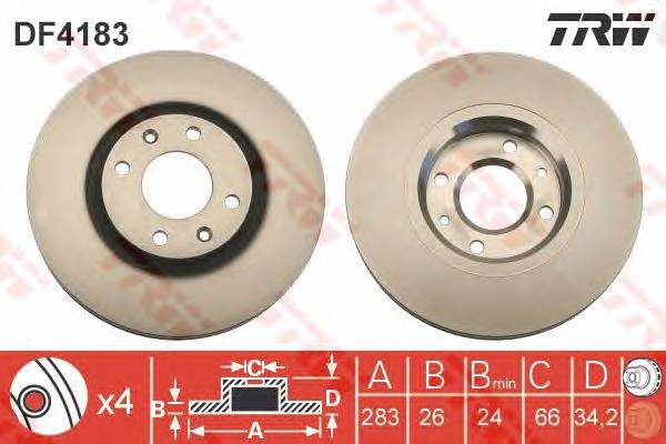 CD7152V Bremsi Disco do freio dianteiro