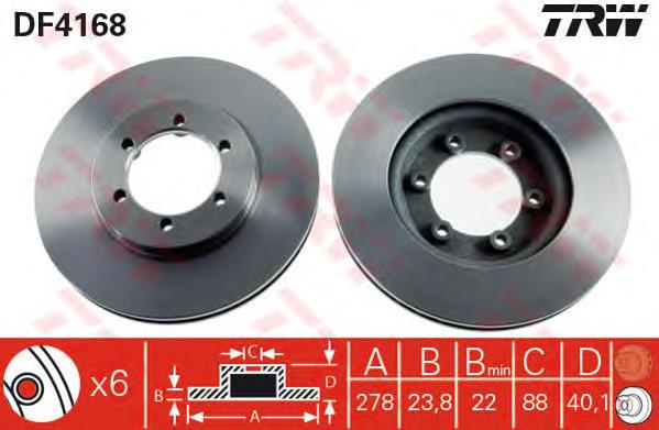 Disco do freio dianteiro TRW DF4168 preço, a partir de 46,05 USD
