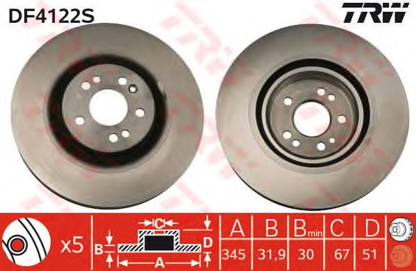 Disco do freio dianteiro TRW DF4222S preço, a partir de 74,68 USD