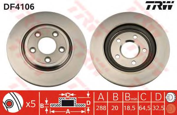 Disco do freio traseiro TRW DF4106 preço, a partir de 53,28 USD