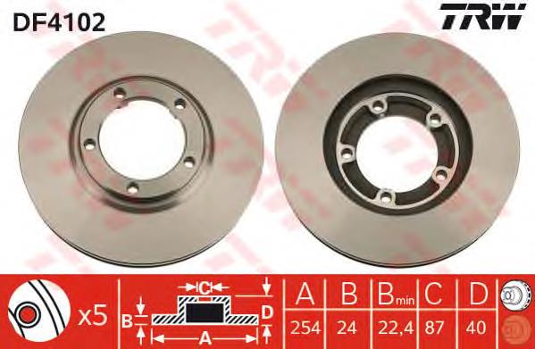 Disco do freio dianteiro Hyundai/Kia 581294A100