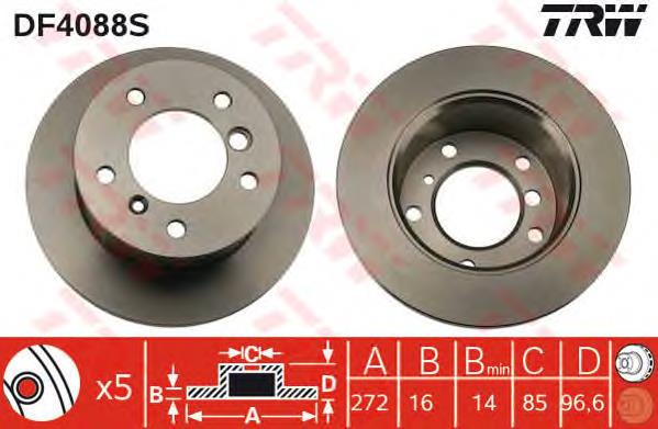 Disco do freio traseiro TRW DF4088S preço, a partir de 44,76 USD
