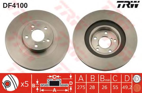 Disco do freio dianteiro TRW DF4100 preço, a partir de 64,90 USD