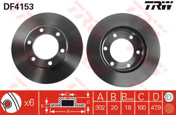 Disco do freio dianteiro TRW DF4153 preço, a partir de 65,72 USD