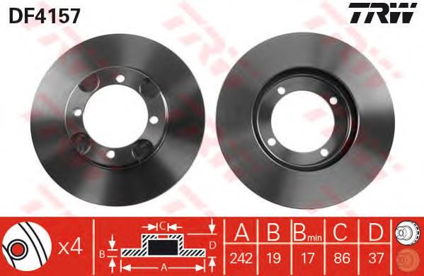 Disco do freio dianteiro TRW DF4157 preço, a partir de 48,56 USD