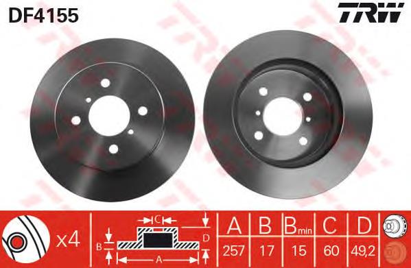 Disco do freio dianteiro TRW DF4155 preço, a partir de 37,28 USD