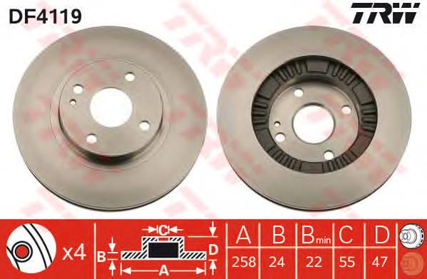 Disco do freio dianteiro Mazda BJ1Y3325X