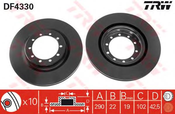Disco do freio dianteiro TRW DF4330 preço, a partir de 58,53 USD